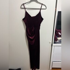 Burgundy/Plum Velvet Midi Dress